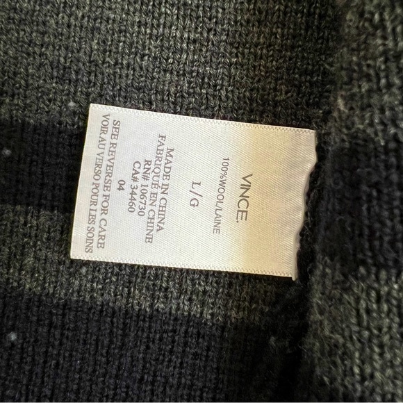 Vince Double Breasted Navy Blue Sweater Jacket with Grey Stripes - Picture 10 of 11